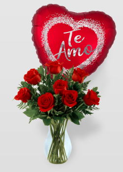 Luv | 8 rosas + Globo Amor